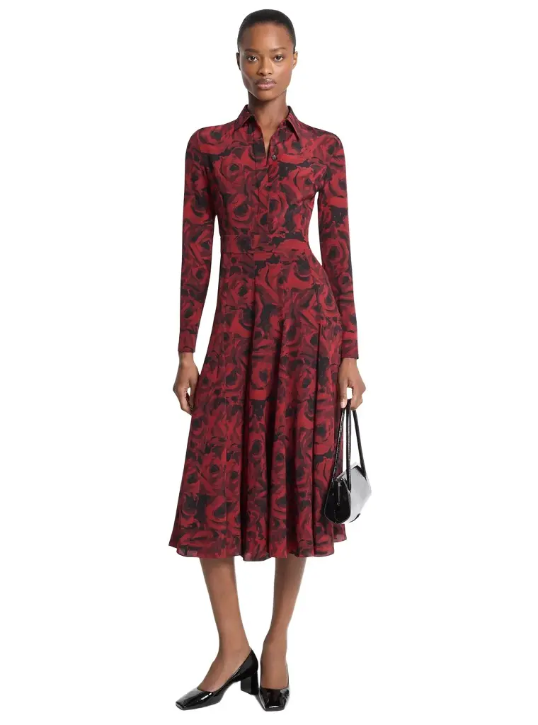 Michael Kors Collection Floral Print Crepe De Chine Shirtdress | Image 1 Michael Kors Collection Floral Print Crepe De Chine Shirtdress | Image 1