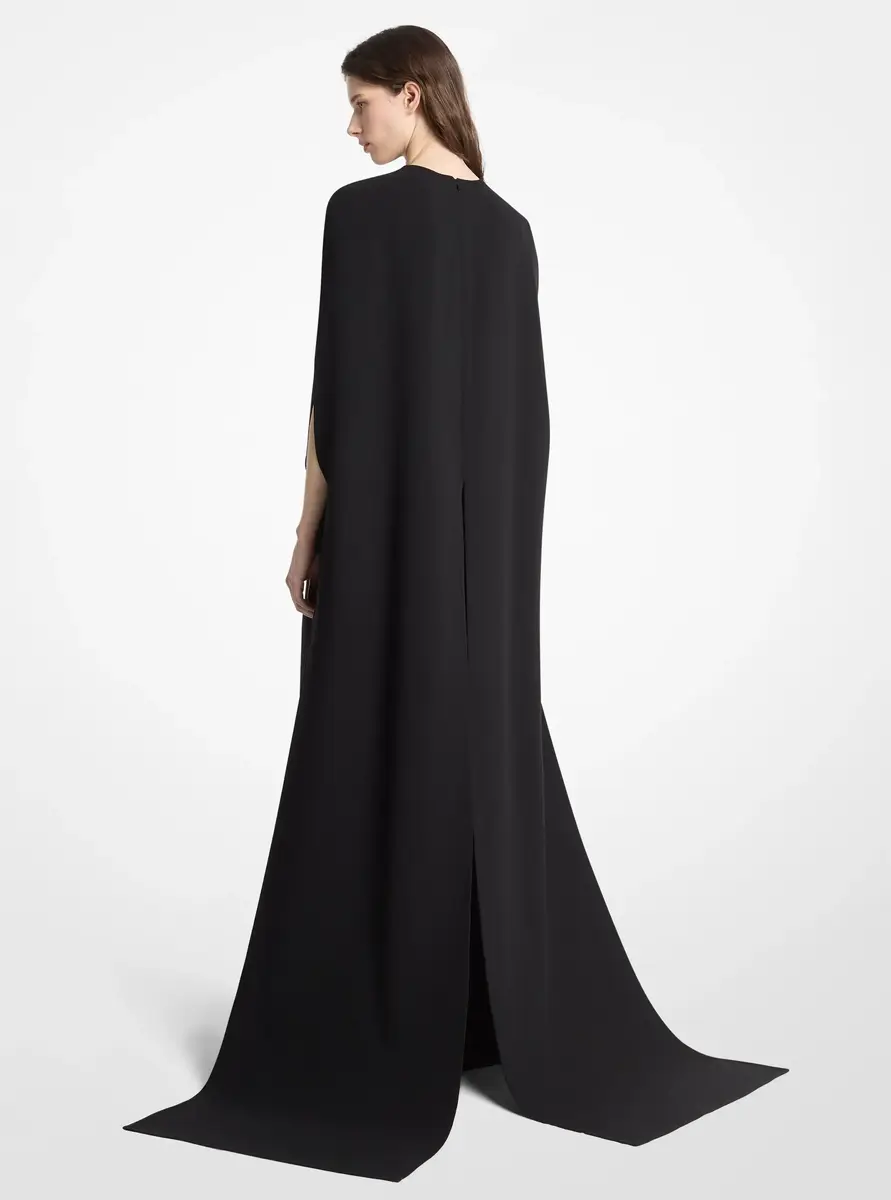 Michael Kors Collection Double Faced Stretch Wool Cape Gown in Black | Thumbnail 2 Michael Kors Collection Double Faced Stretch Wool Cape Gown in Black | Thumbnail 2