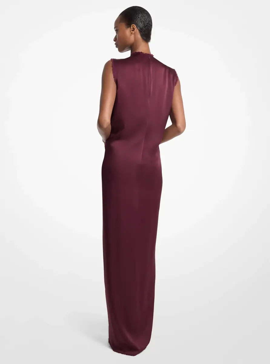 Michael Kors Collection Draped Satin Charmeuse Column Gown in Red | Thumbnail 2 Michael Kors Collection Draped Satin Charmeuse Column Gown in Red | Thumbnail 2