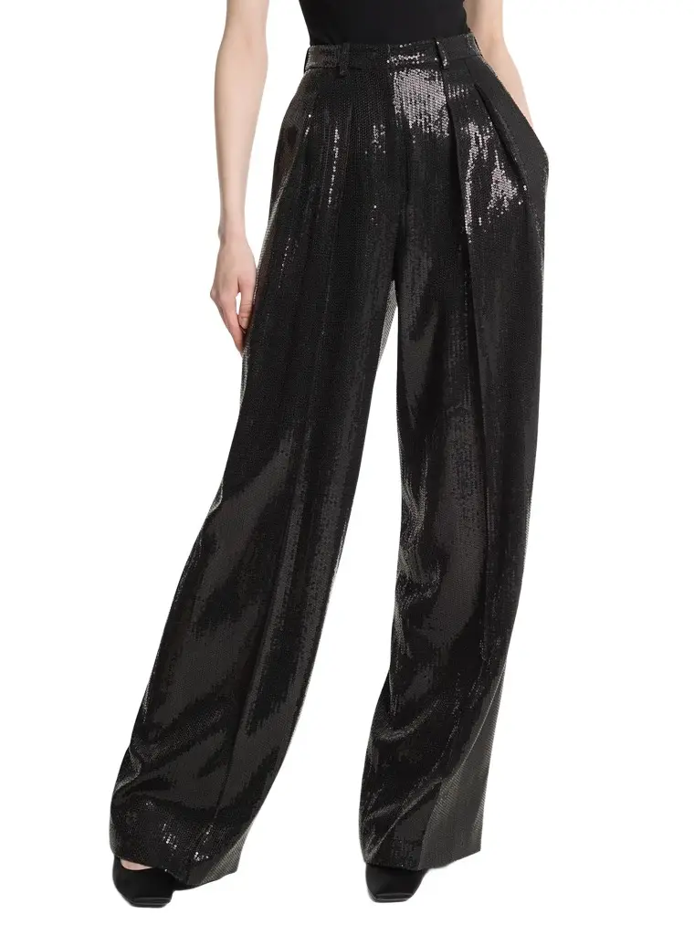 Michael Kors Collection Sequined Crepe Pleated Slouch Trousers | Image 1 Michael Kors Collection Sequined Crepe Pleated Slouch Trousers | Image 1