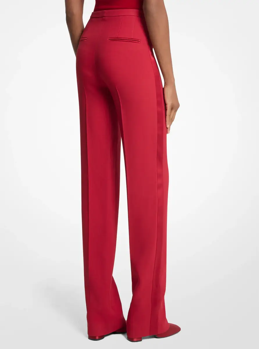 Michael Kors Collection Agyness Double Crepe Sablé Tuxedo Trousers in Red | Thumbnail 2 Michael Kors Collection Agyness Double Crepe Sablé Tuxedo Trousers in Red | Thumbnail 2