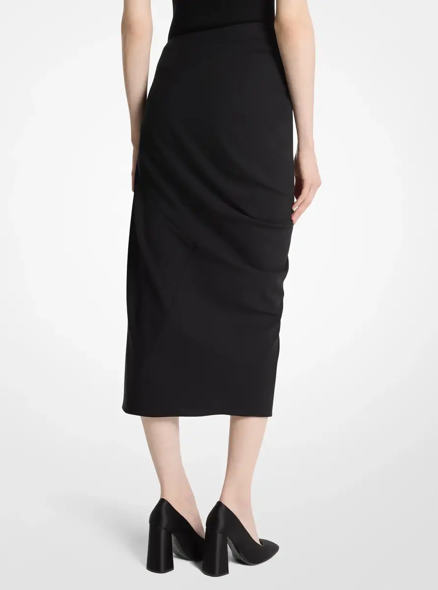 Michael Kors Collection Stretch Wool Crepe Bias Skirt in Black | Thumbnail 2 Michael Kors Collection Stretch Wool Crepe Bias Skirt in Black | Thumbnail 2