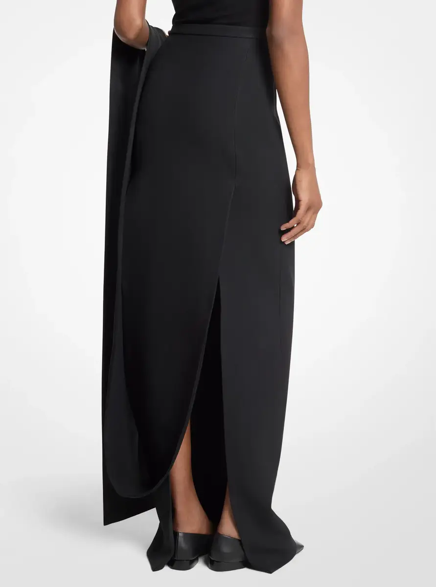 Michael Kors Collection Double Crepe Sablé Tuxedo Pencil Skirt With Train in Black | Thumbnail 2 Michael Kors Collection Double Crepe Sablé Tuxedo Pencil Skirt With Train in Black | Thumbnail 2