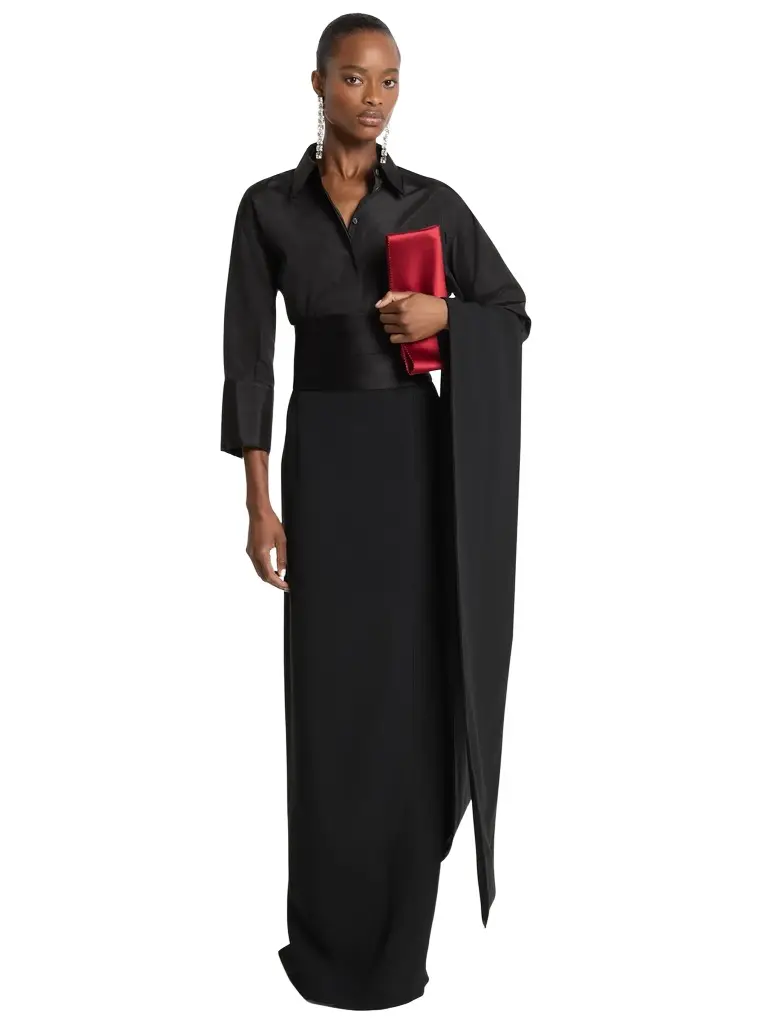 Michael Kors Collection Double Crepe Sablé Tuxedo Pencil Skirt With Train | Image 1 Michael Kors Collection Double Crepe Sablé Tuxedo Pencil Skirt With Train | Image 1