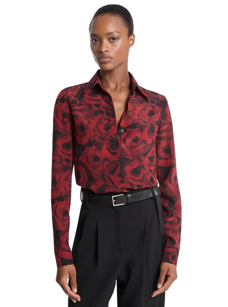 Michael Kors Collection Hansen Floral Print Silk Crepe De Chine Blouse | Image 1 Michael Kors Collection Hansen Floral Print Silk Crepe De Chine Blouse | Image 1
