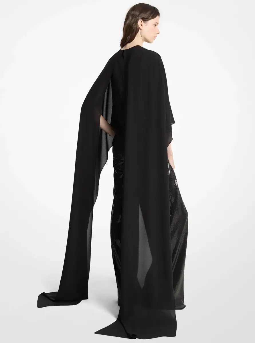 Michael Kors Collection Silk Georgette Streamer Blouse in Black | Thumbnail 2 Michael Kors Collection Silk Georgette Streamer Blouse in Black | Thumbnail 2