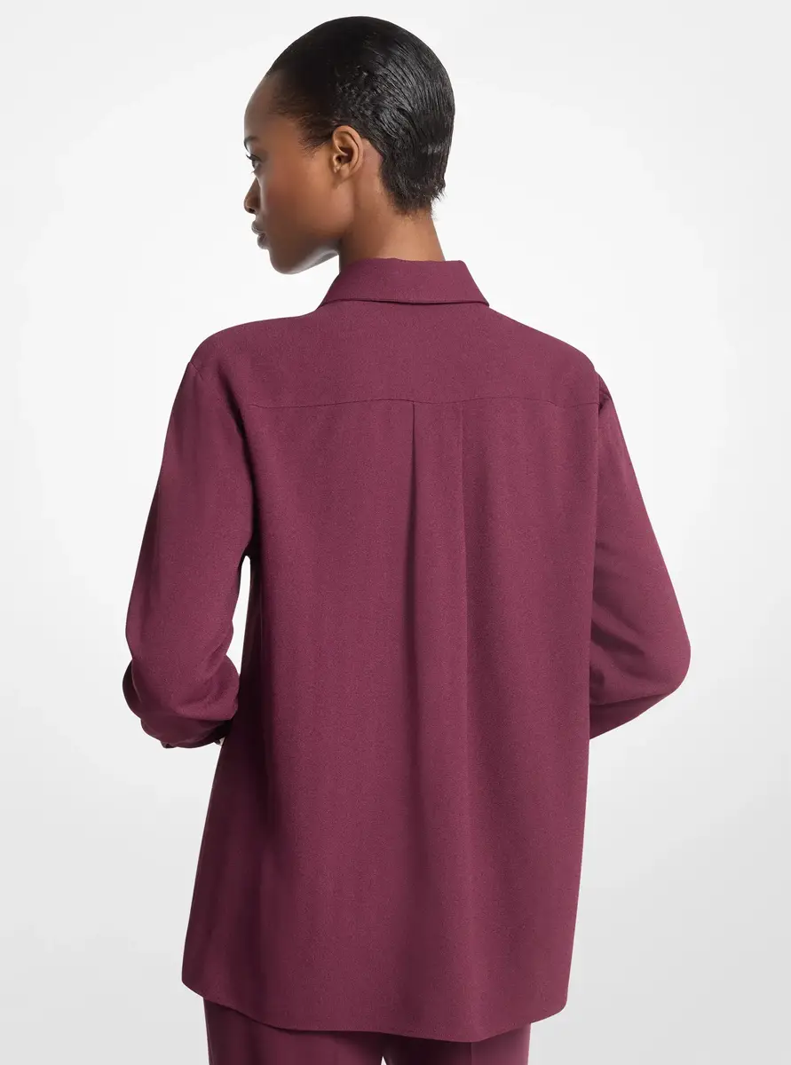 Michael Kors Collection Katie Viscose Georgette Button Down Shirt in Red | Thumbnail 2 Michael Kors Collection Katie Viscose Georgette Button Down Shirt in Red | Thumbnail 2