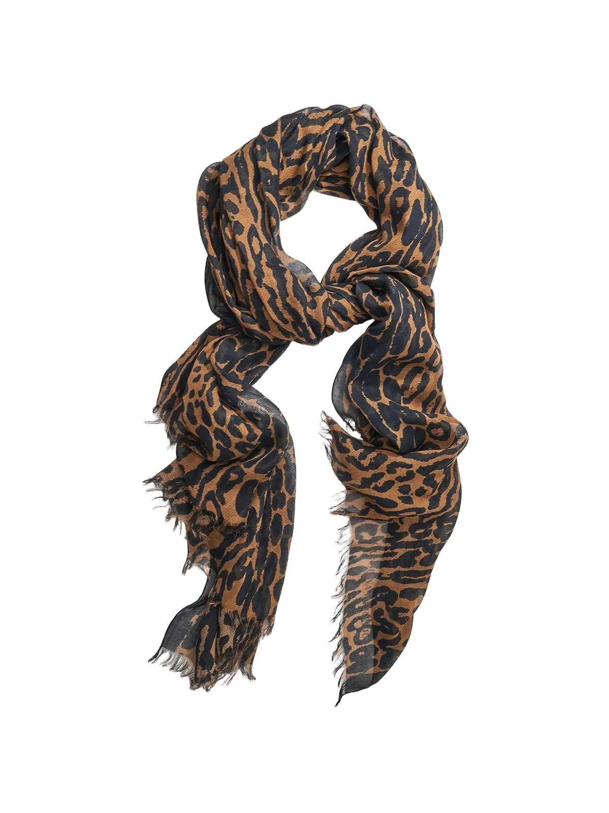 Women's Leopard Print Fringe Scarf Women's Leopard Print Fringe Scarf