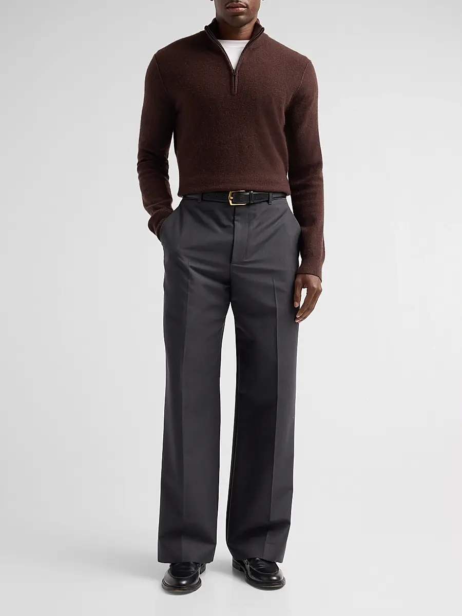 Vince Men's Boiled Cashmere Zip Sweater | Thumbnail 2