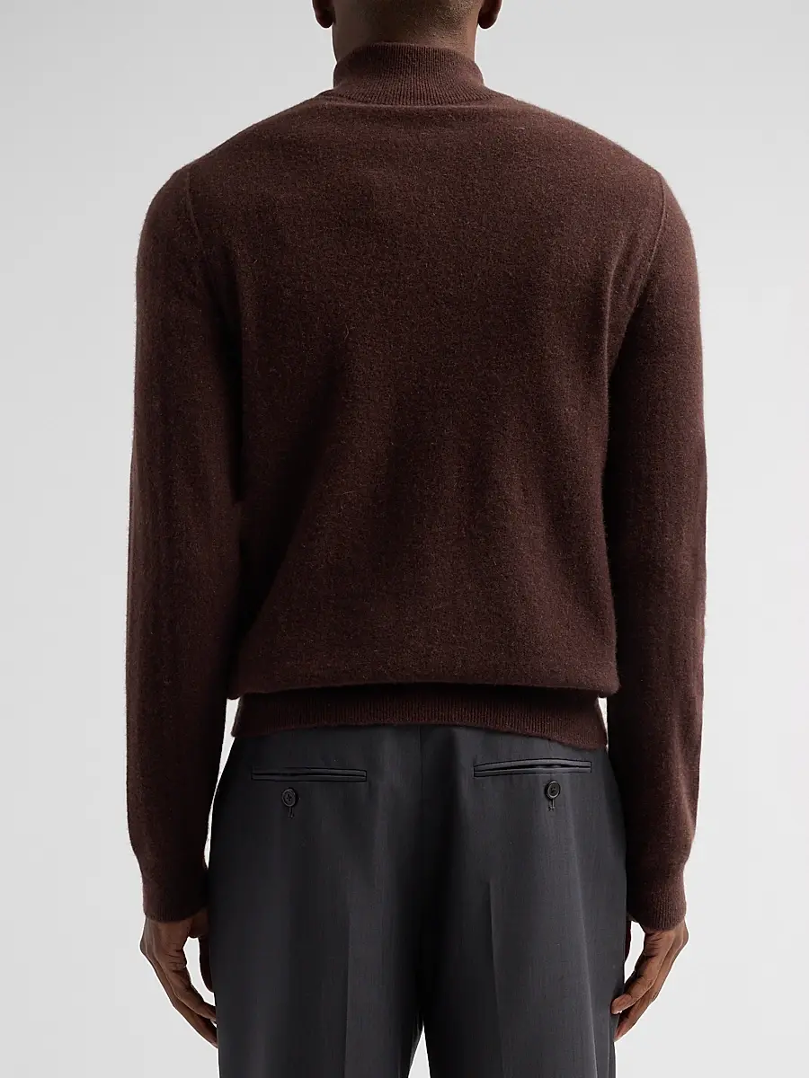 Vince Men's Boiled Cashmere Zip Sweater | Thumbnail 3