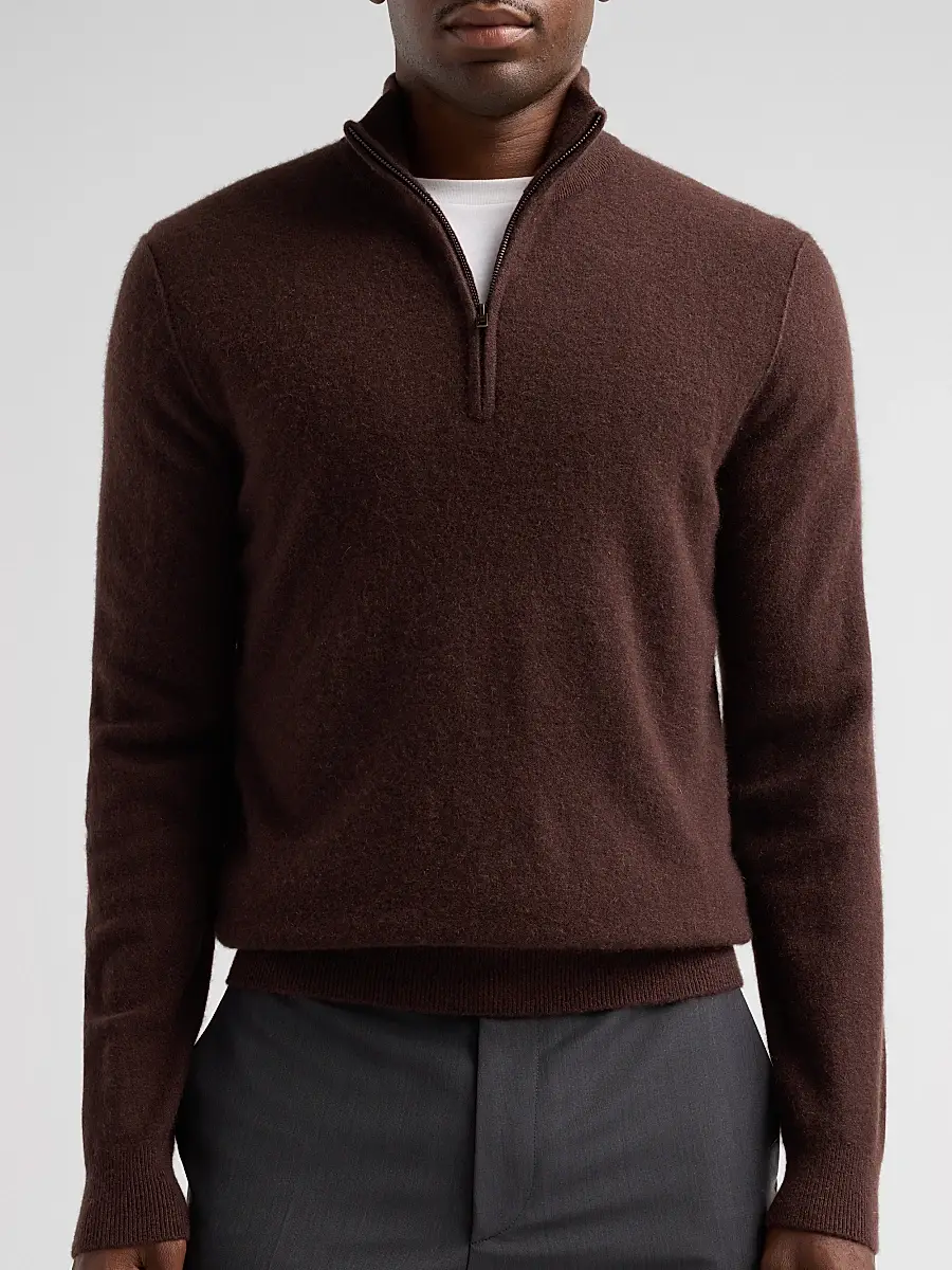Vince Men's Boiled Cashmere Zip Sweater | Thumbnail 5
