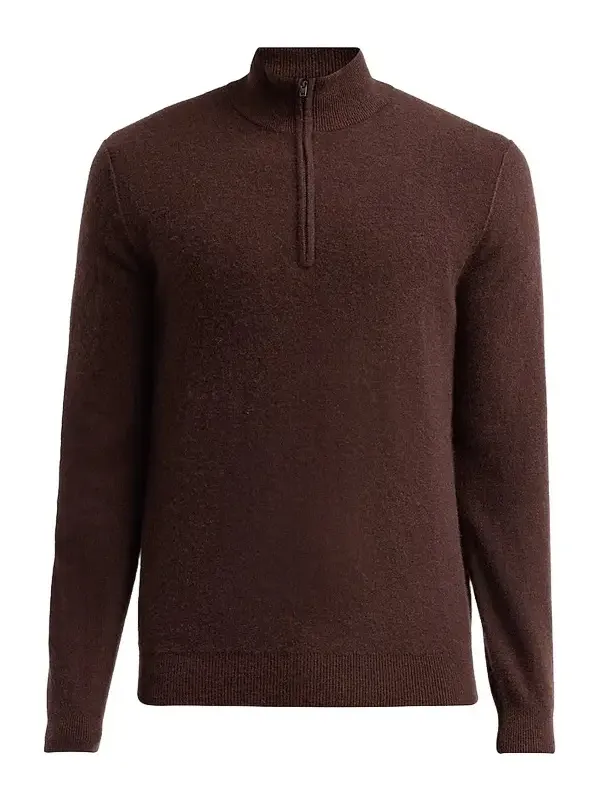 Vince Men's Boiled Cashmere Zip Sweater