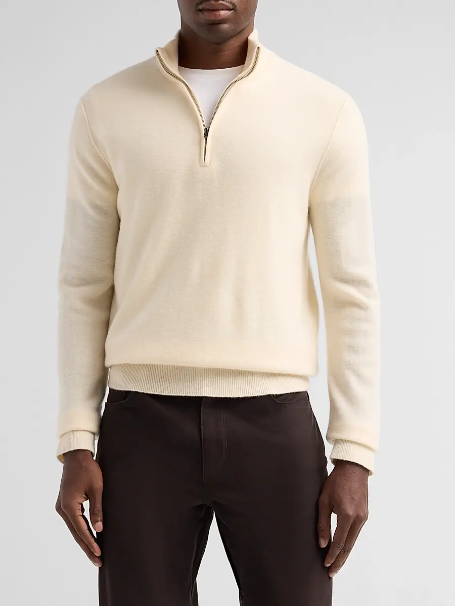 Vince Men's Boiled Cashmere Zip Sweater | Thumbnail 4 Vince Men's Boiled Cashmere Zip Sweater | Thumbnail 4