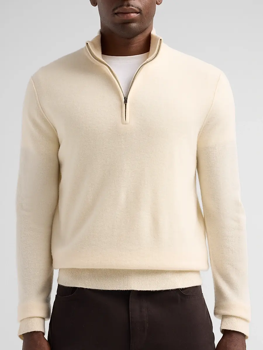 Vince Men's Boiled Cashmere Zip Sweater | Thumbnail 5 Vince Men's Boiled Cashmere Zip Sweater | Thumbnail 5