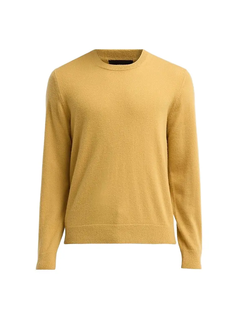 Vince Men's Cashmere Crewneck Sweater - Light Curry - Size XL | Image 1 Vince Men's Cashmere Crewneck Sweater - Light Curry - Size XL | Image 1