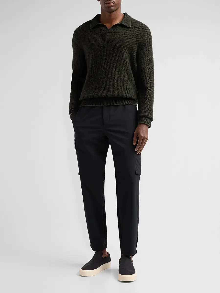 Vince Men's Thermal Cashmere V-Neck Sweater | Thumbnail 2 Vince Men's Thermal Cashmere V-Neck Sweater | Thumbnail 2
