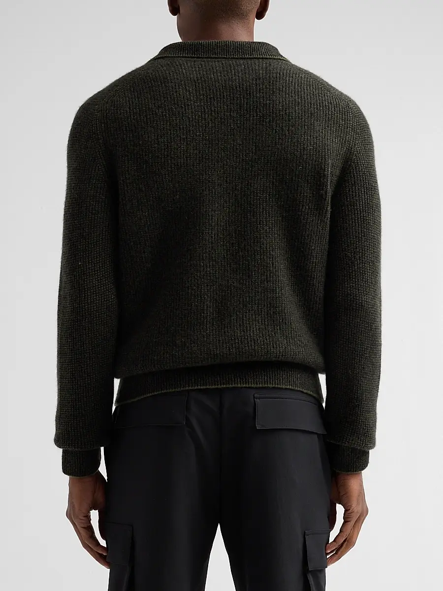 Vince Men's Thermal Cashmere V-Neck Sweater | Thumbnail 3 Vince Men's Thermal Cashmere V-Neck Sweater | Thumbnail 3