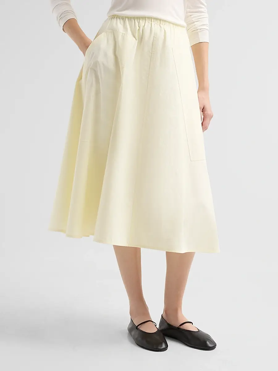 Vince Women's Pocket Full Cotton Midi-Skirt | Thumbnail 4 Vince Women's Pocket Full Cotton Midi-Skirt | Thumbnail 4