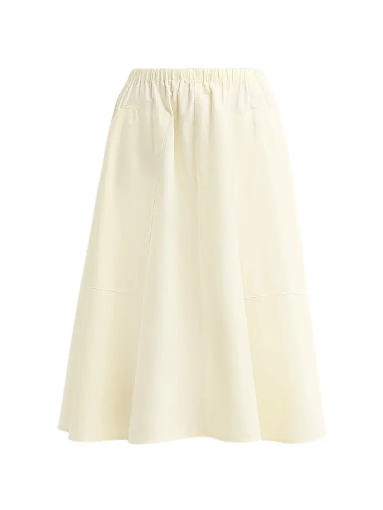 Vince Women's Pocket Full Cotton Midi-Skirt - Sun Petal | Image 1 Vince Women's Pocket Full Cotton Midi-Skirt - Sun Petal | Image 1