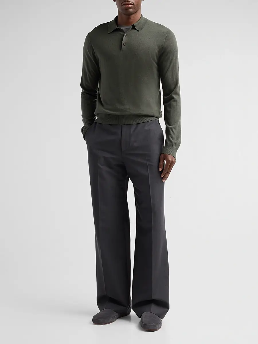Vince Men's Merino Wool Polo Sweater | Thumbnail 2