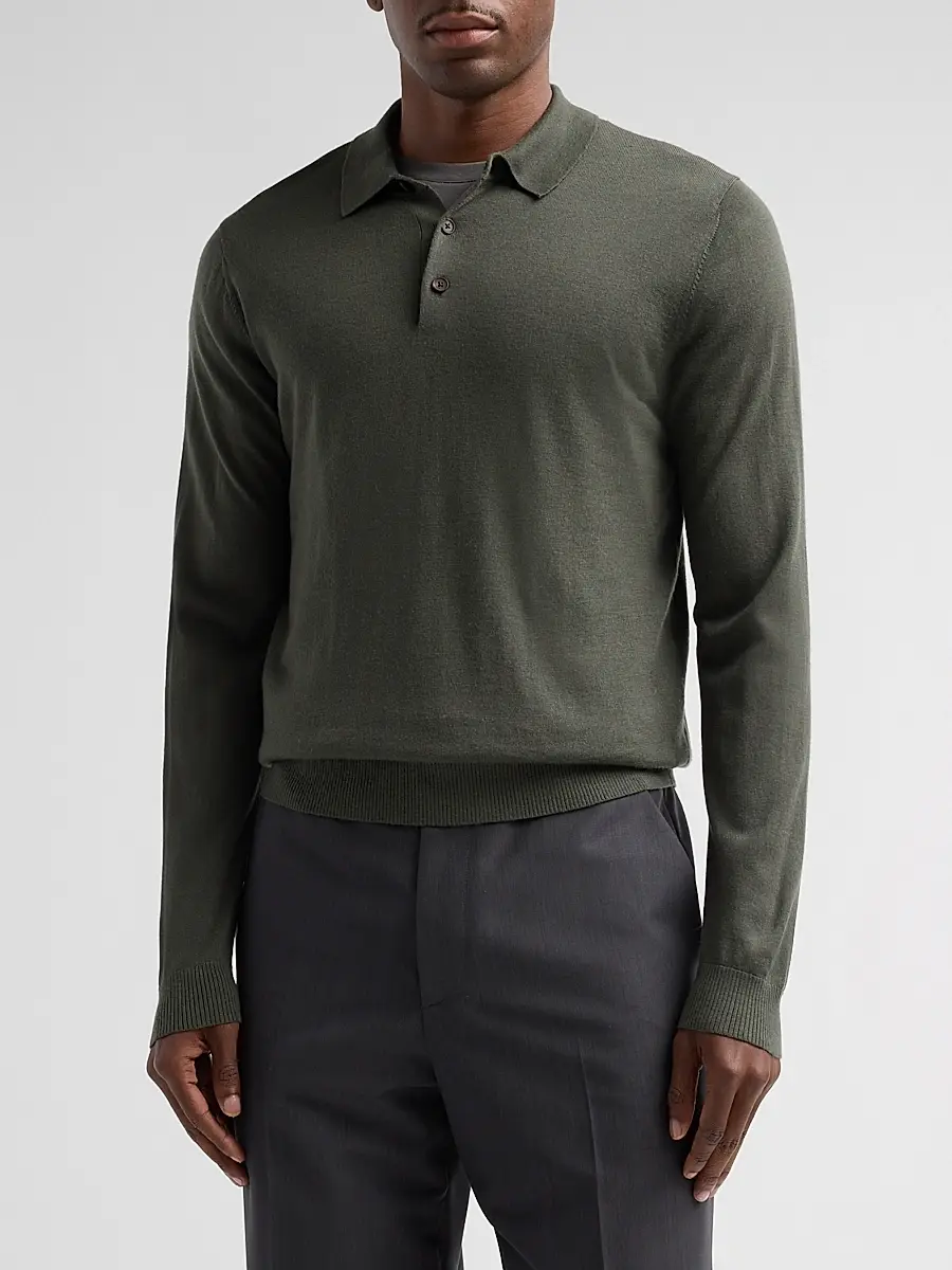 Vince Men's Merino Wool Polo Sweater | Thumbnail 4