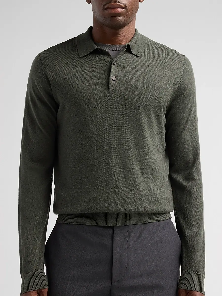 Vince Men's Merino Wool Polo Sweater | Thumbnail 5