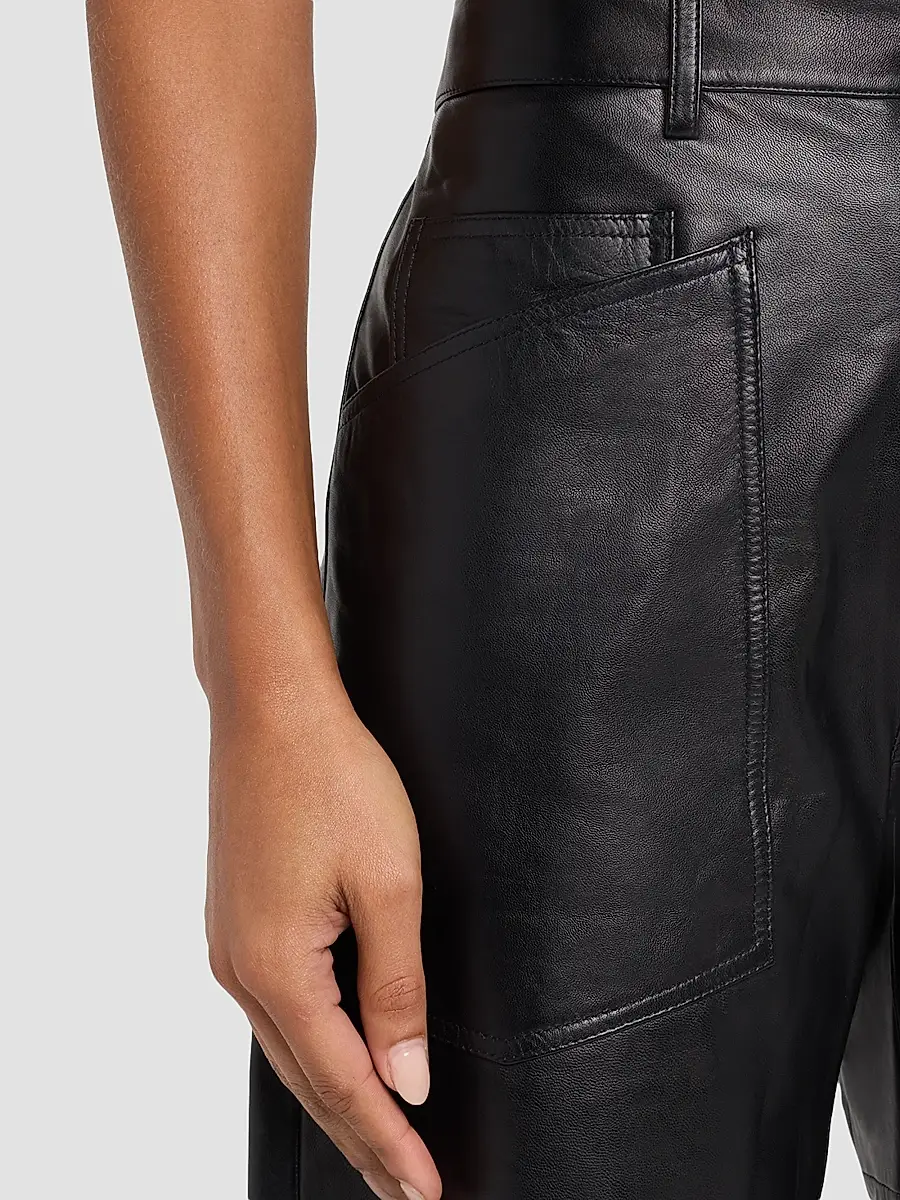 Nili Lotan Women's Shon Leather Barrel-Leg Pants | Thumbnail 5 Nili Lotan Women's Shon Leather Barrel-Leg Pants | Thumbnail 5