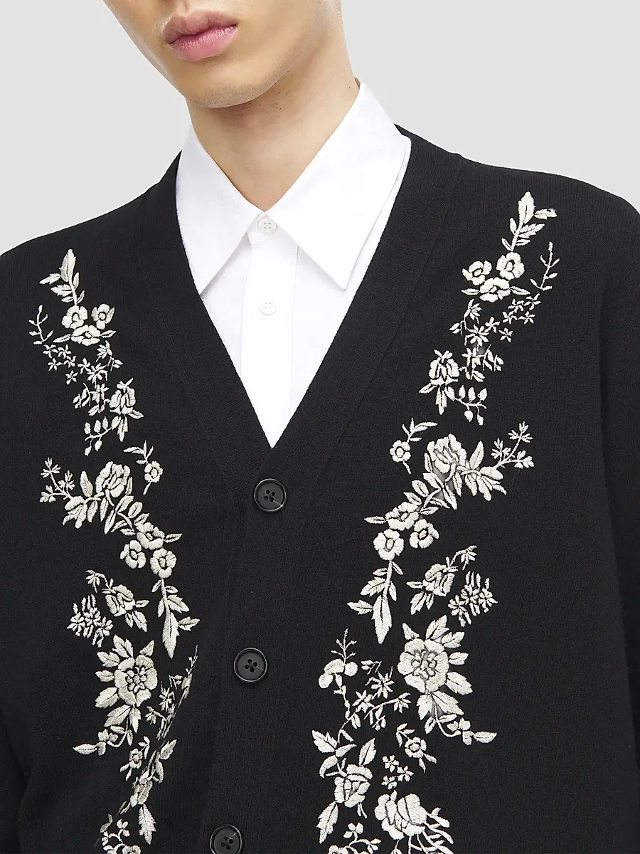 Alexander McQueen Men's Embroidered Wool Cardigan | Thumbnail 6 Alexander McQueen Men's Embroidered Wool Cardigan | Thumbnail 6