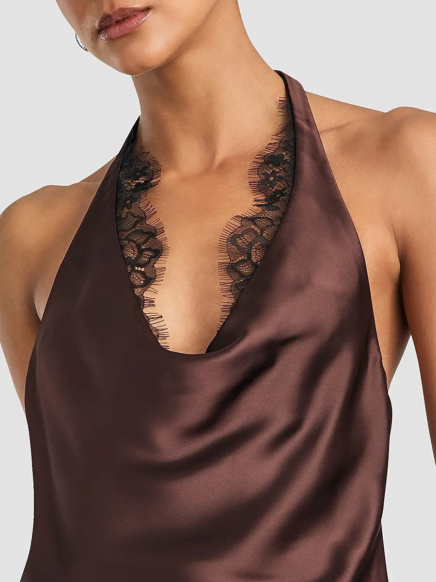 SEROYA Women's Lovella Lace-Trim Satin Top | Thumbnail 5 SEROYA Women's Lovella Lace-Trim Satin Top | Thumbnail 5