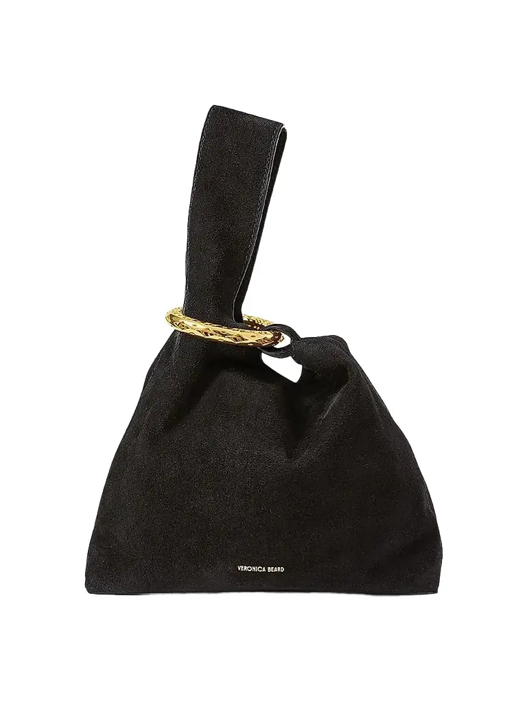 Veronica Beard Women's Swing Suede Clutch - Black | Image 1 Veronica Beard Women's Swing Suede Clutch - Black | Image 1