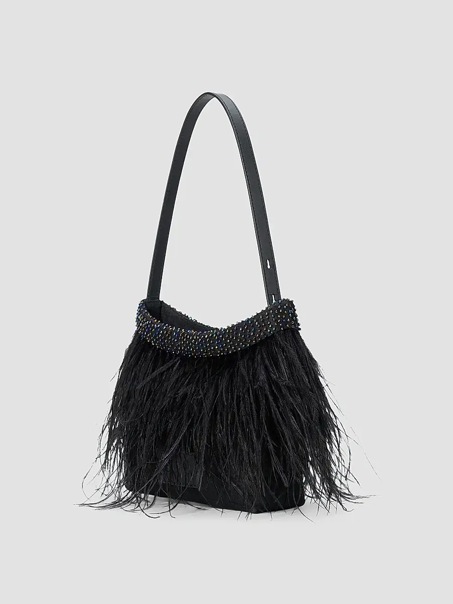 Staud Women's Winslow Beaded Feather Shoulder Bag | Thumbnail 4