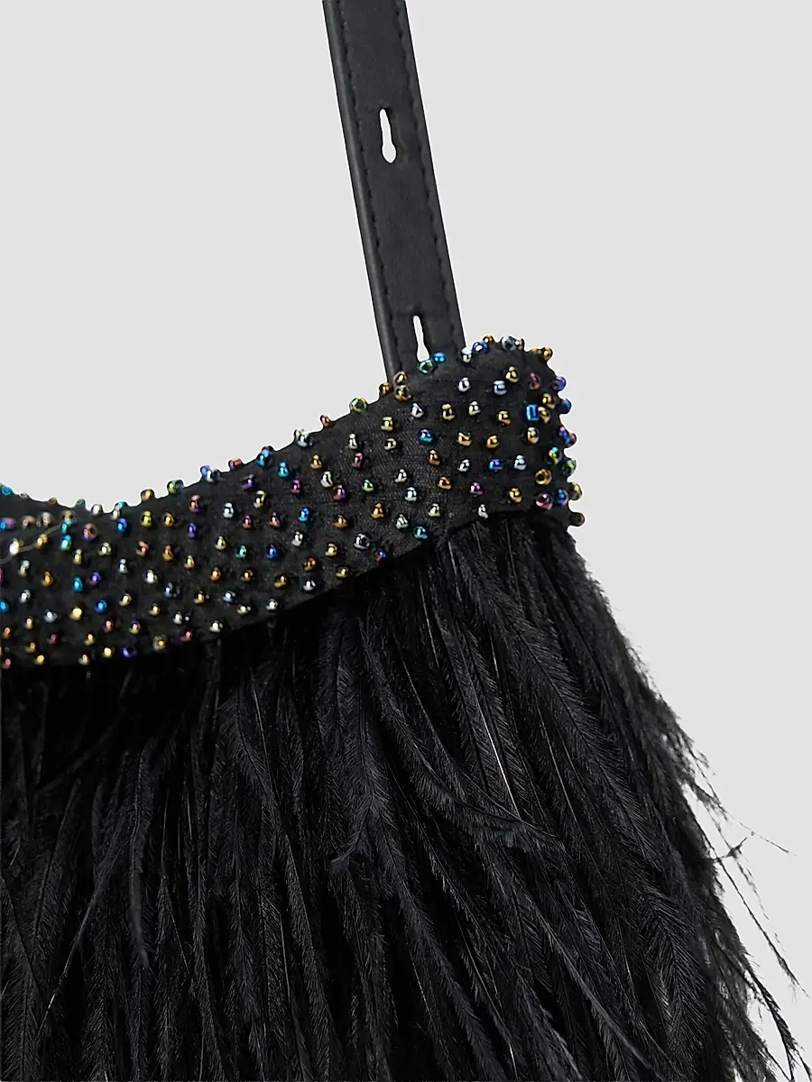 Staud Women's Winslow Beaded Feather Shoulder Bag | Thumbnail 5