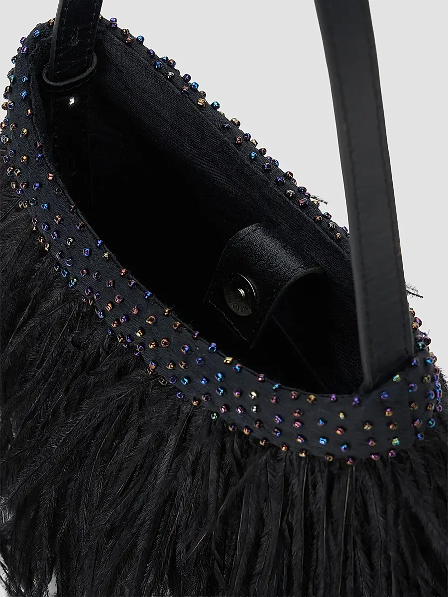 Staud Women's Winslow Beaded Feather Shoulder Bag | Thumbnail 6