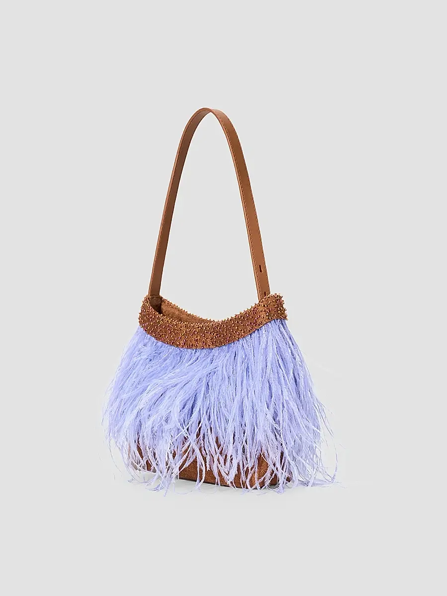 Staud Women's Winslow Beaded Feather Shoulder Bag | Thumbnail 4