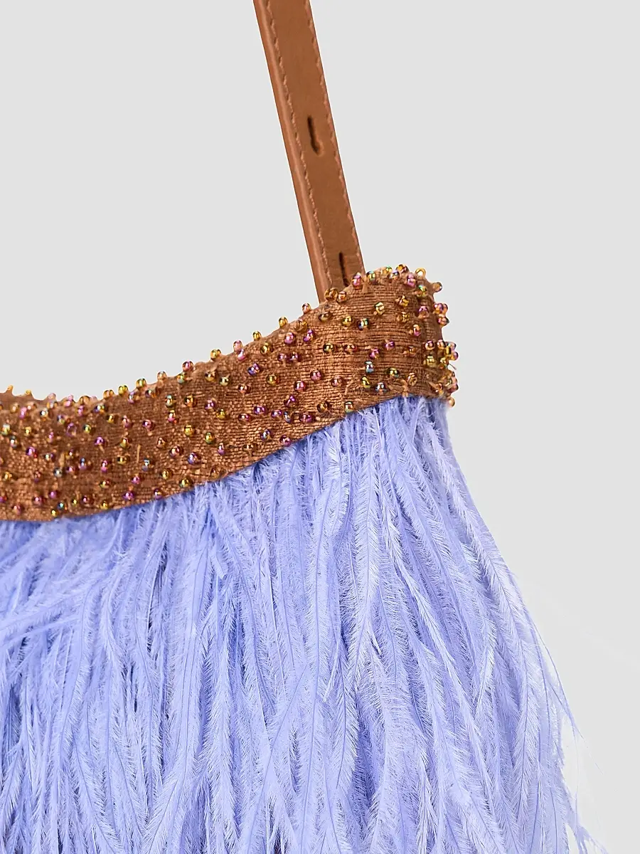 Staud Women's Winslow Beaded Feather Shoulder Bag | Thumbnail 5