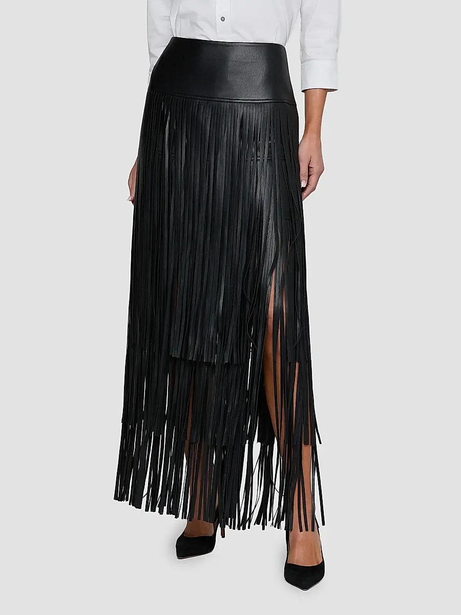 L'Agence Women's Karoline Faux-Leather Fringe Maxi Skirt | Thumbnail 4 L'Agence Women's Karoline Faux-Leather Fringe Maxi Skirt | Thumbnail 4