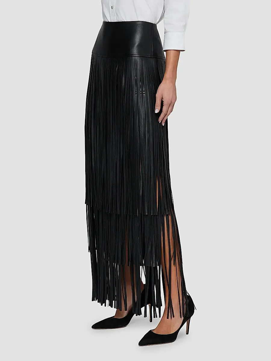 L'Agence Women's Karoline Faux-Leather Fringe Maxi Skirt | Thumbnail 5 L'Agence Women's Karoline Faux-Leather Fringe Maxi Skirt | Thumbnail 5