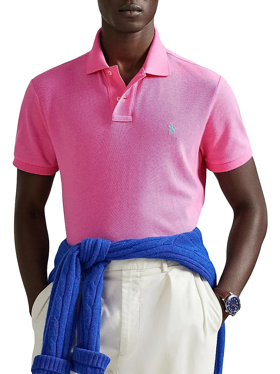 Polo Ralph Lauren Men's Custom-Slim-Fit Mesh Polo Shirt | Thumbnail 3