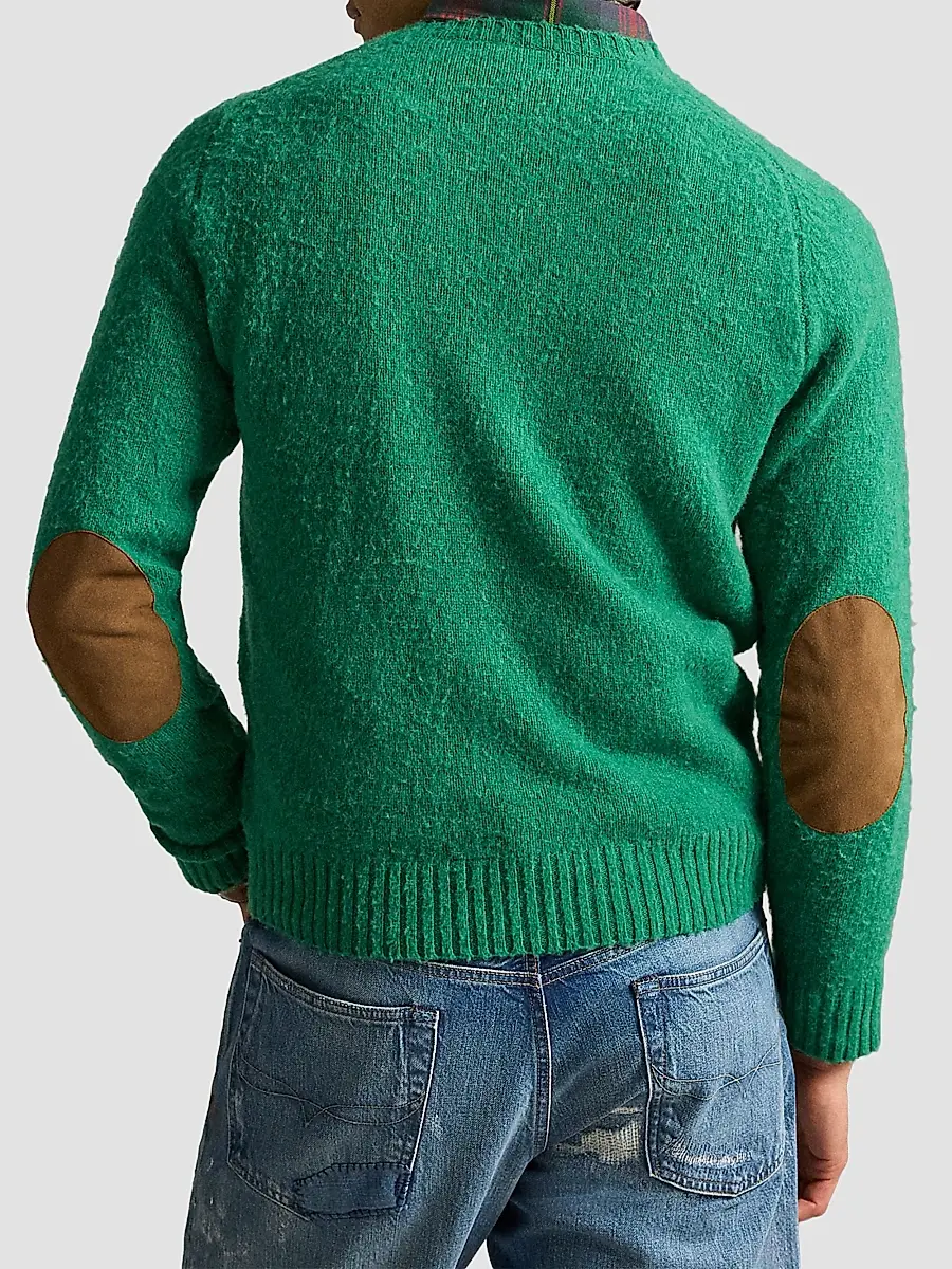 Polo Ralph Lauren Men's Elbow-Patch Wool-Cashmere Crewneck Sweater | Thumbnail 3 Polo Ralph Lauren Men's Elbow-Patch Wool-Cashmere Crewneck Sweater | Thumbnail 3