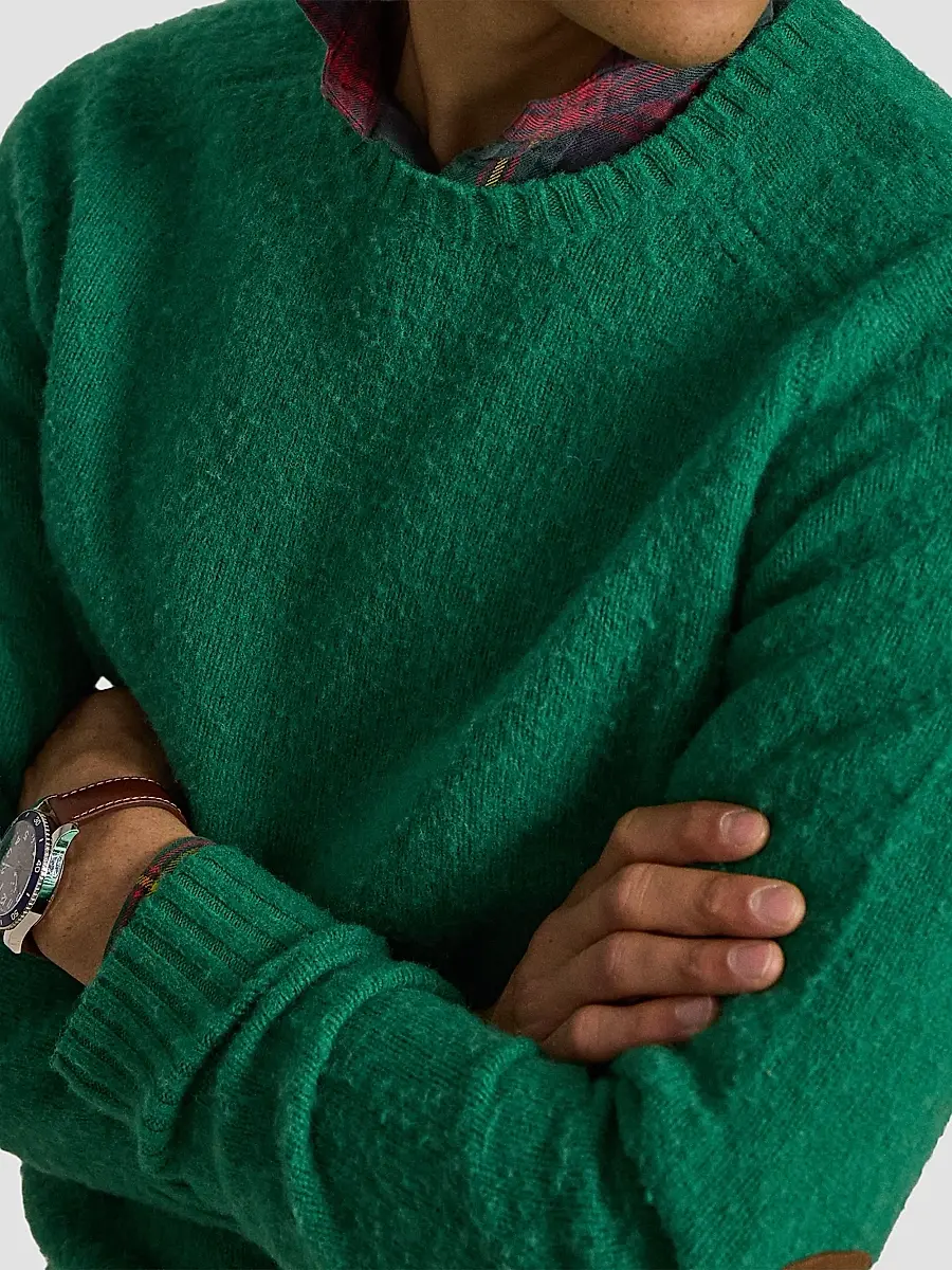 Polo Ralph Lauren Men's Elbow-Patch Wool-Cashmere Crewneck Sweater | Thumbnail 5 Polo Ralph Lauren Men's Elbow-Patch Wool-Cashmere Crewneck Sweater | Thumbnail 5