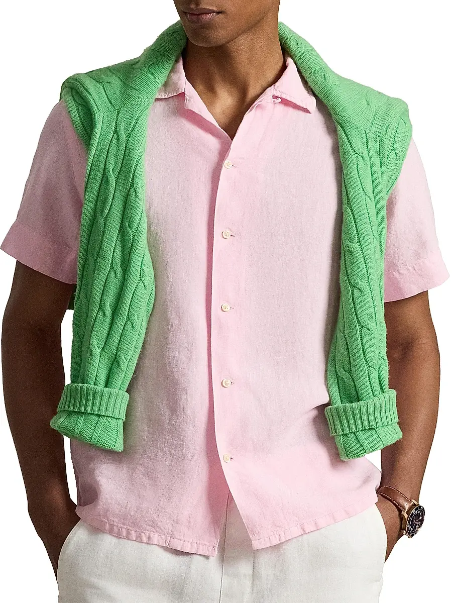 Polo Ralph Lauren Men's Classic-Fit Linen Camp Shirt | Thumbnail 5