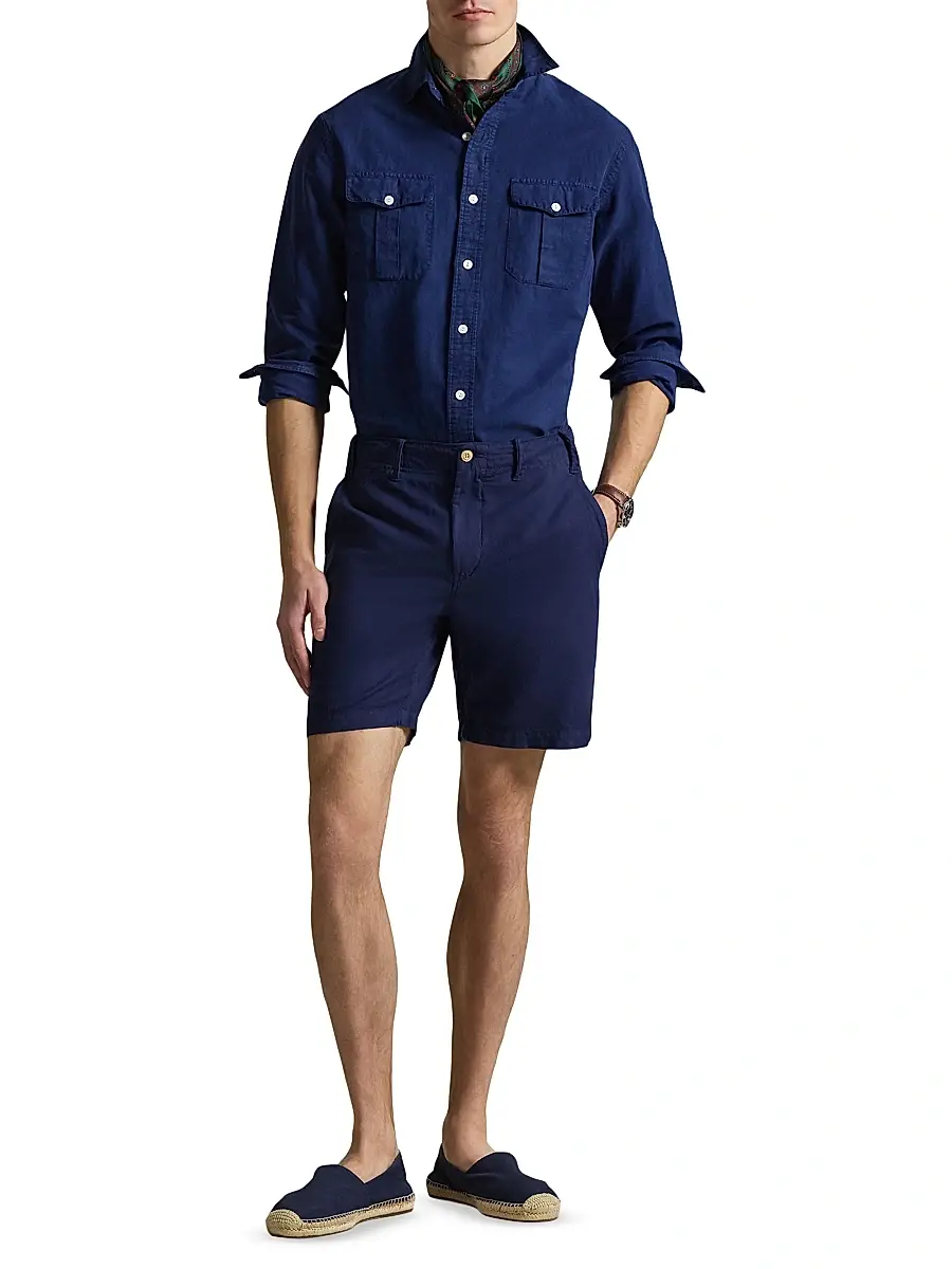 Polo Ralph Lauren Men's 8.5-Inch Classic-Fit Linen-Cotton Shorts | Thumbnail 2 Polo Ralph Lauren Men's 8.5-Inch Classic-Fit Linen-Cotton Shorts | Thumbnail 2