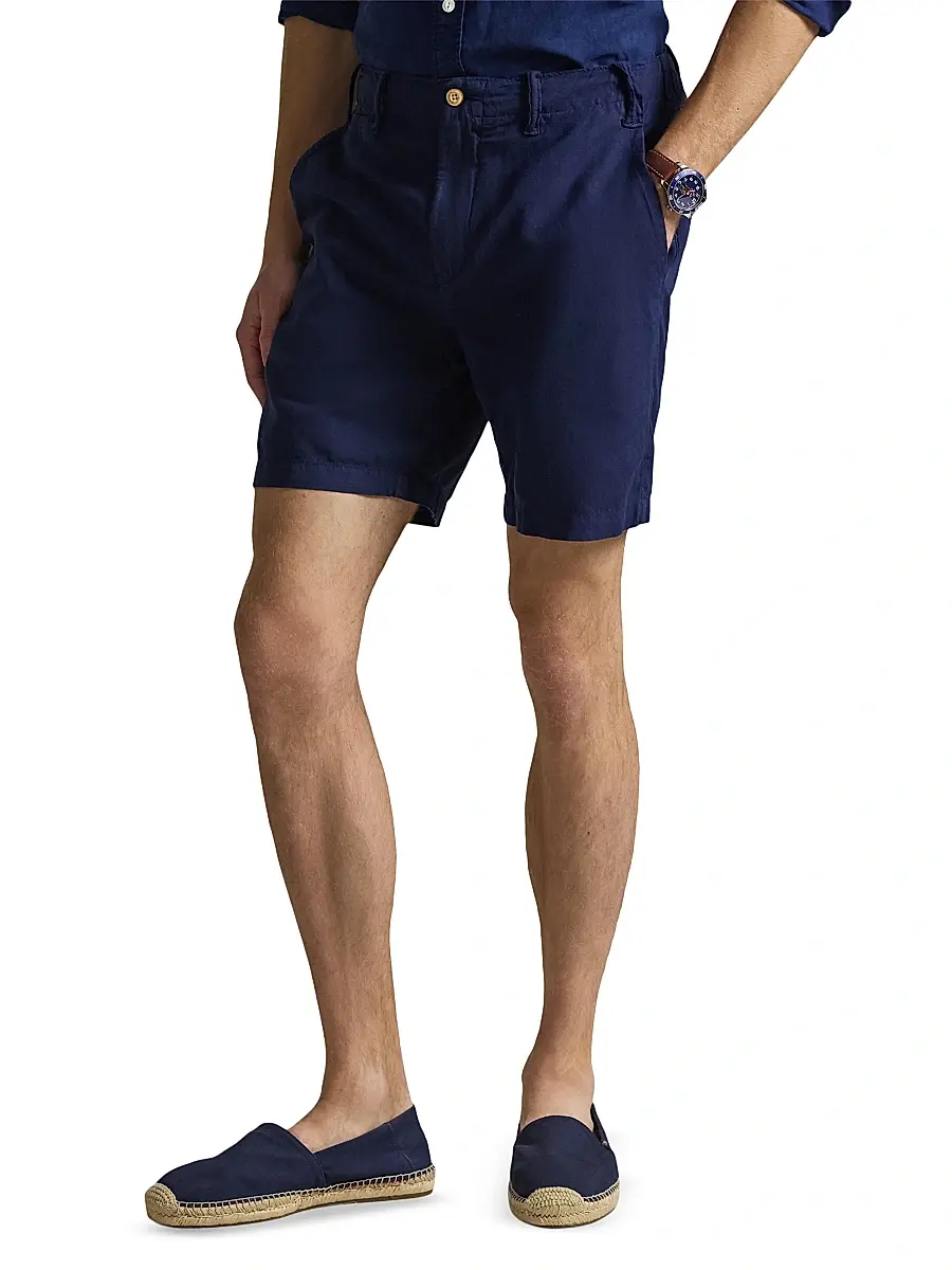 Polo Ralph Lauren Men's 8.5-Inch Classic-Fit Linen-Cotton Shorts | Thumbnail 3 Polo Ralph Lauren Men's 8.5-Inch Classic-Fit Linen-Cotton Shorts | Thumbnail 3