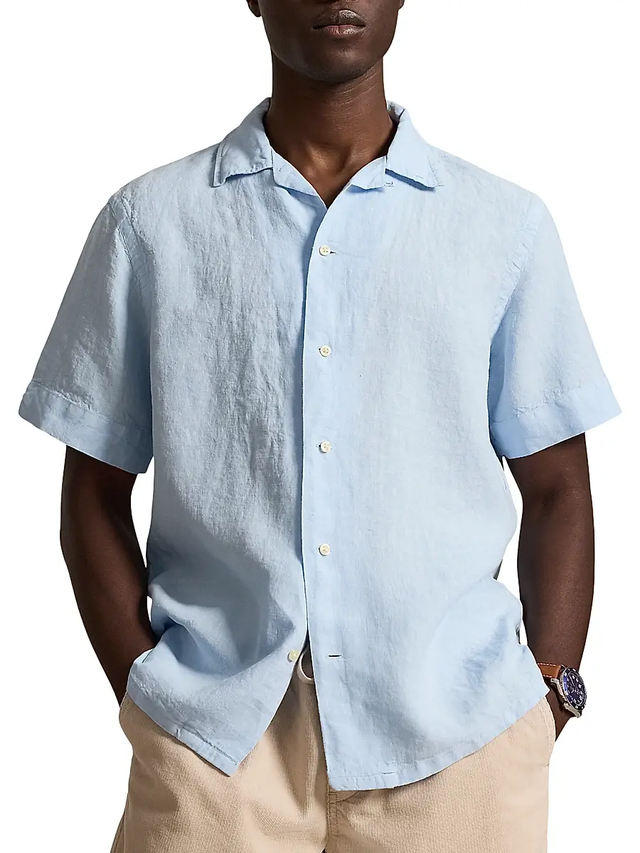 Polo Ralph Lauren Men's Classic-Fit Linen Camp Shirt | Thumbnail 3
