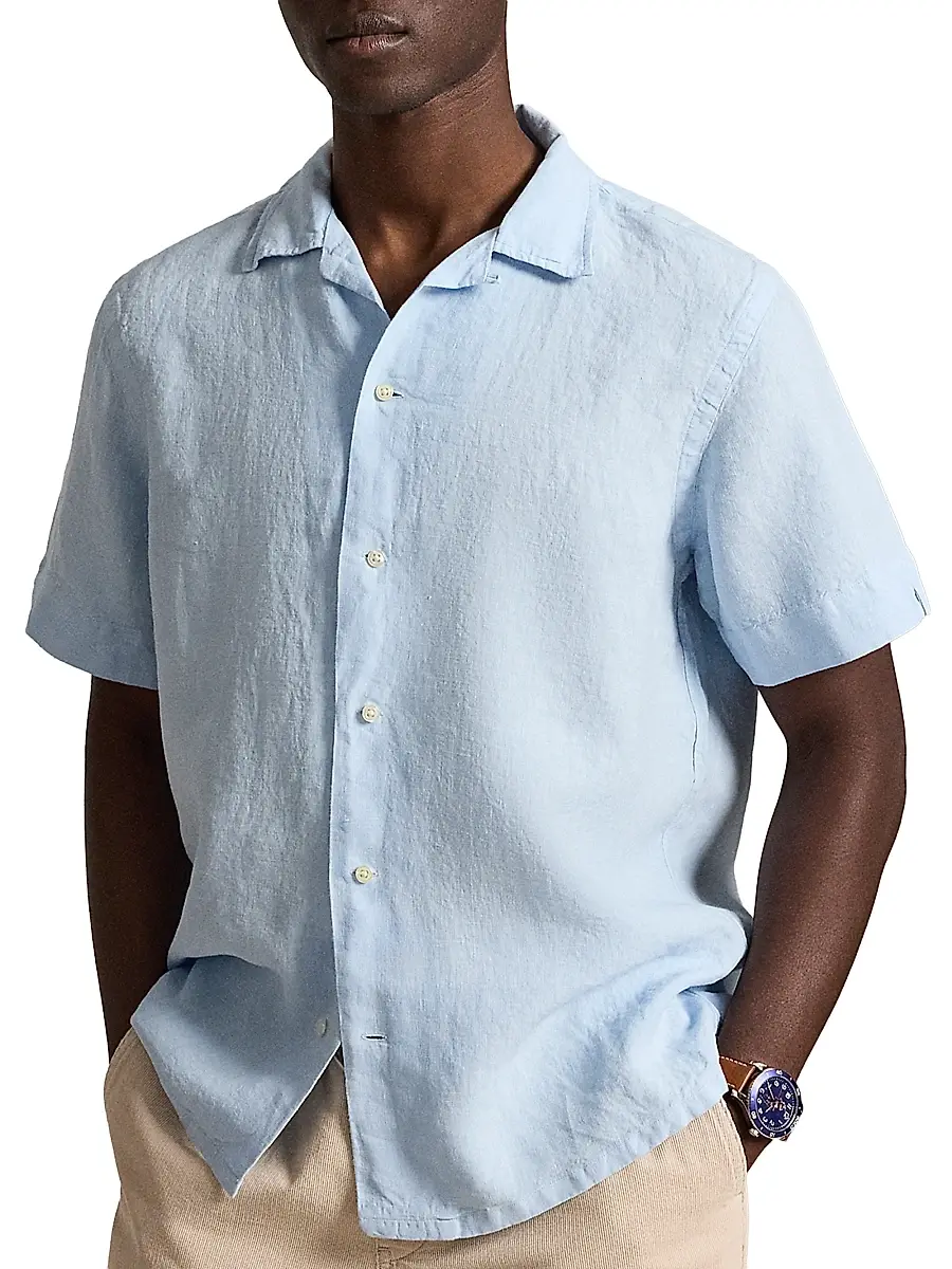Polo Ralph Lauren Men's Classic-Fit Linen Camp Shirt | Thumbnail 4