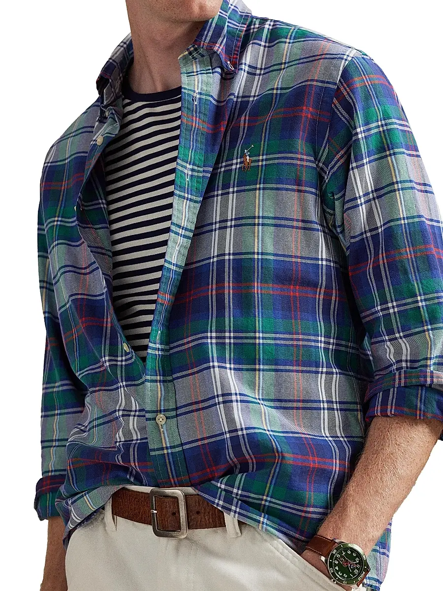 Polo Ralph Lauren Men's Logo-Embroidered Striped Cotton Oxford Shirt | Thumbnail 5