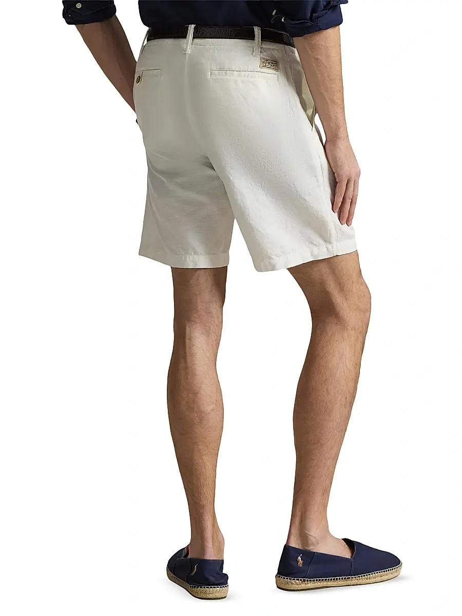 Polo Ralph Lauren Men's 8.5-Inch Classic-Fit Linen-Cotton Shorts | Thumbnail 4 Polo Ralph Lauren Men's 8.5-Inch Classic-Fit Linen-Cotton Shorts | Thumbnail 4