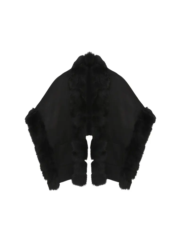 Gorski Women's Reversible Cashmere and Wool Shawl - Black | Image 1 Gorski Women's Reversible Cashmere and Wool Shawl - Black | Image 1