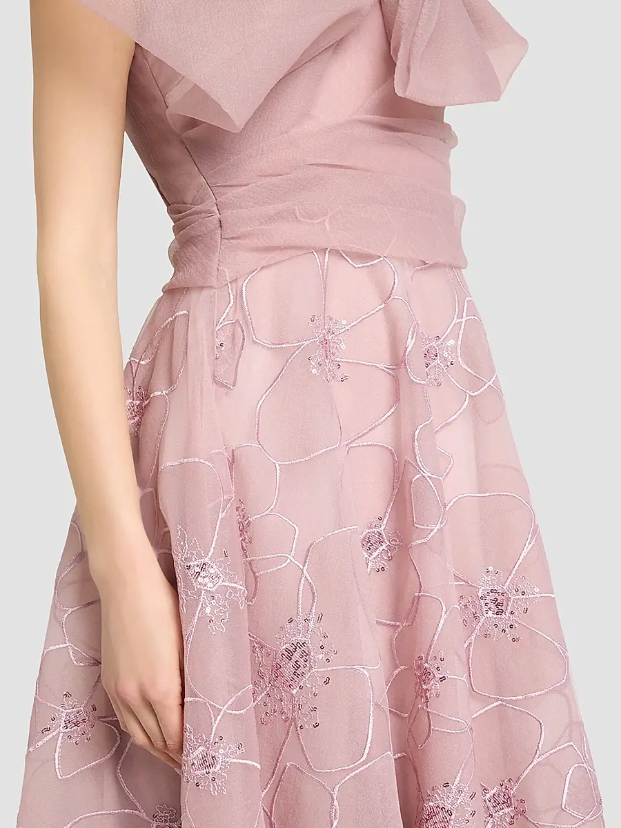 Talbot Runhof Women's Organza Floral Lace Gown | Thumbnail 5 Talbot Runhof Women's Organza Floral Lace Gown | Thumbnail 5