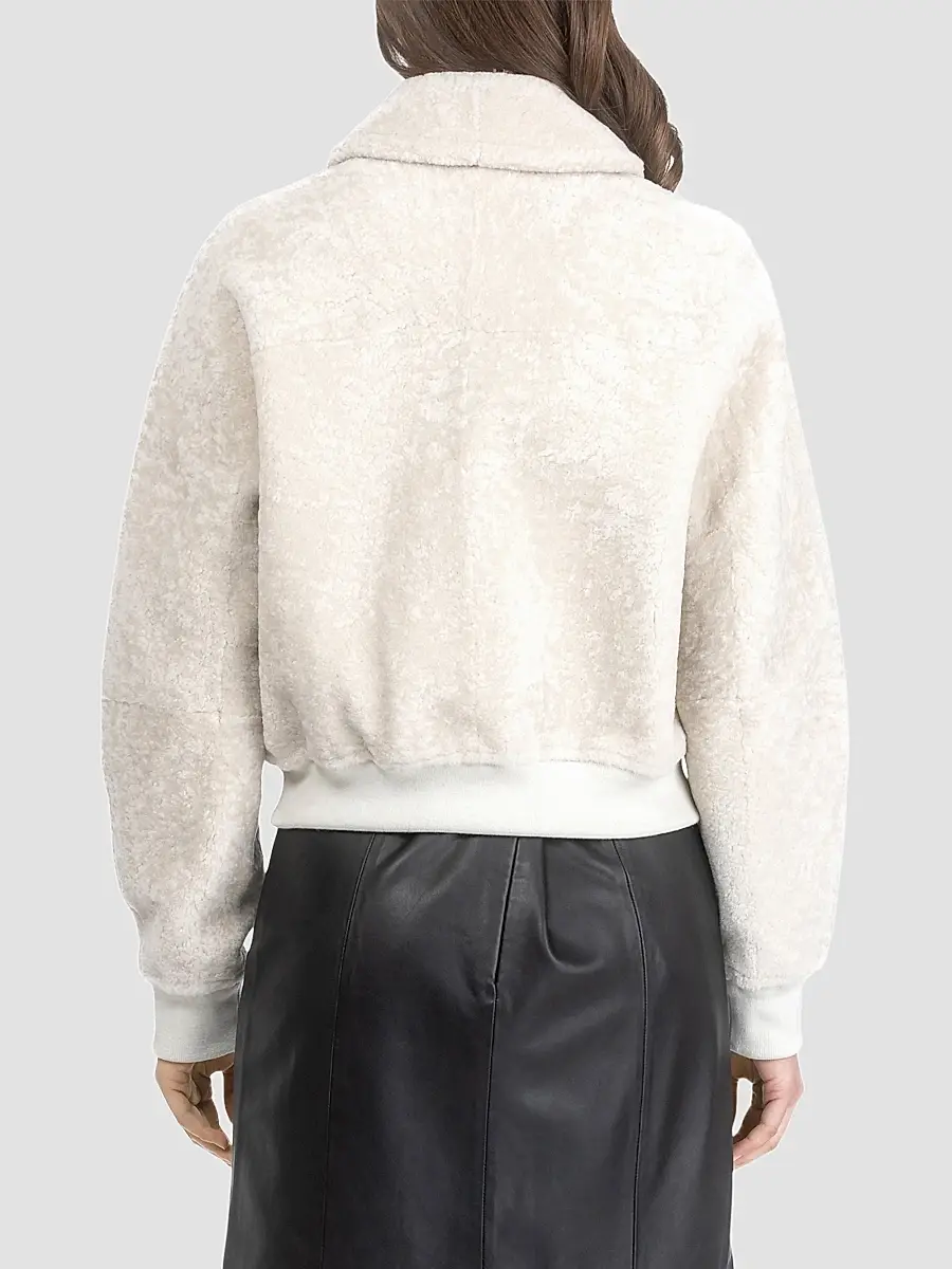 Gorski Women's Reversible Textured Shearling Lamb Zip Coat | Thumbnail 5 Gorski Women's Reversible Textured Shearling Lamb Zip Coat | Thumbnail 5
